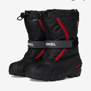 Sorel Black and Red Snow Boots